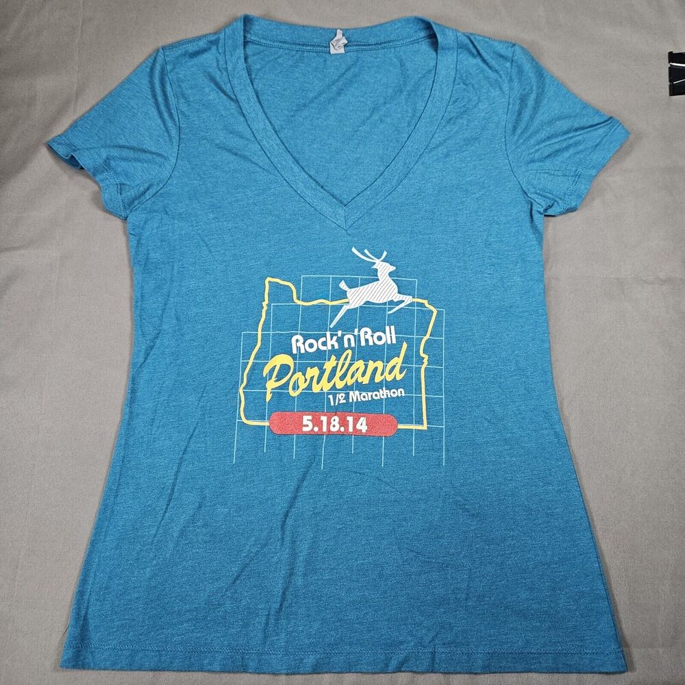 2014 Portland Oregon Rock N Roll Half Marathon Active T-Shirt Women's Size XL